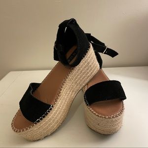 Black Suede Platform Sandals